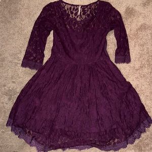Purple free people lace dress